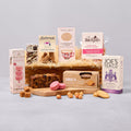 Afternoon tea gift hamper with salted caramel cake, Earl Grey tea and sweet treats